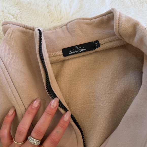 Beige Quarter-Zip Pullover - Picture 5 of 5